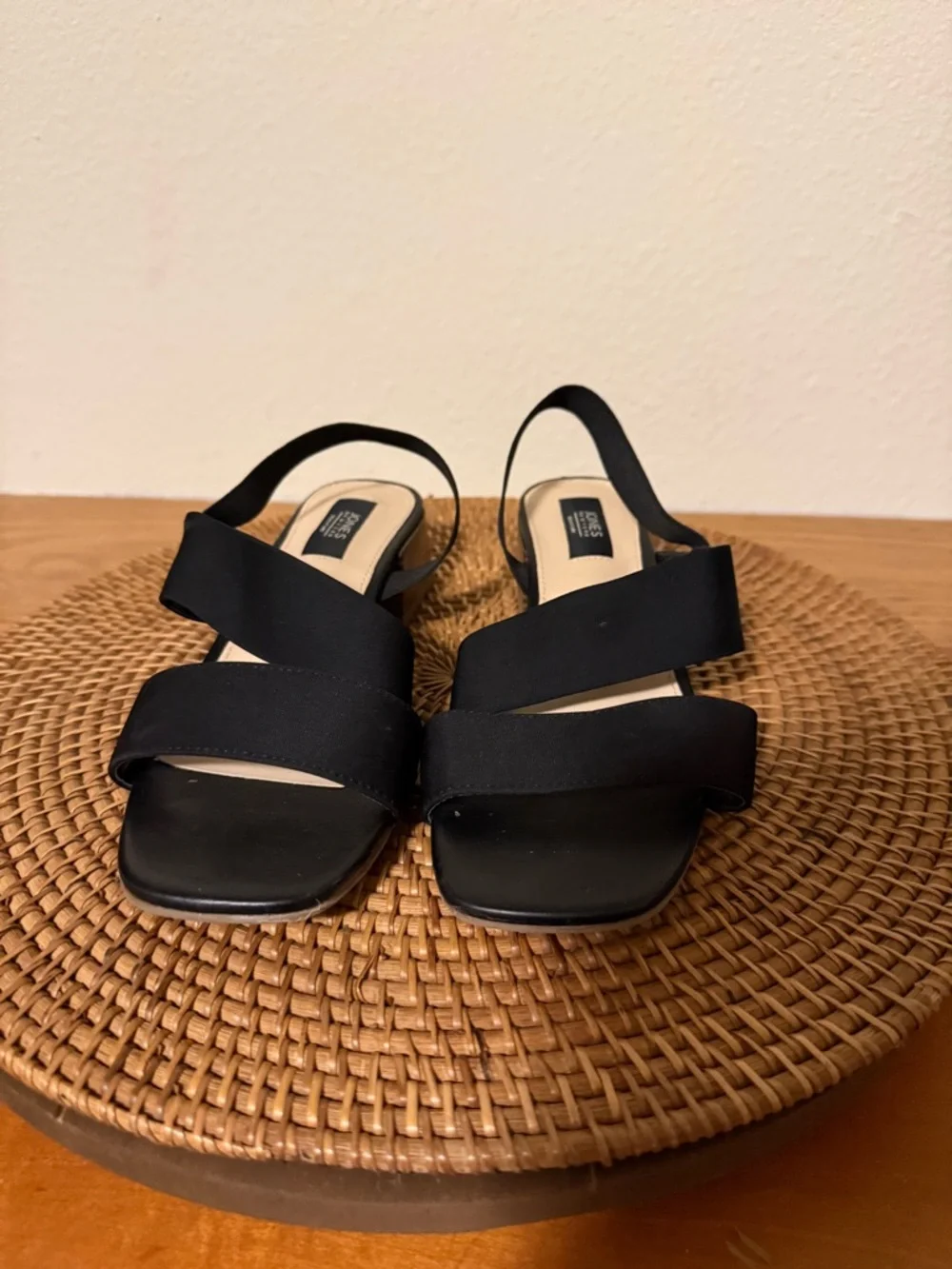 Jones New York Black Low Block Heel Slingback‎ Heeled Sandals